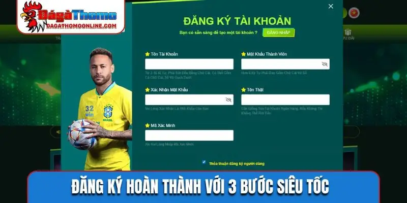 Đăng ký hoàn thành với 3 bước siêu tốc