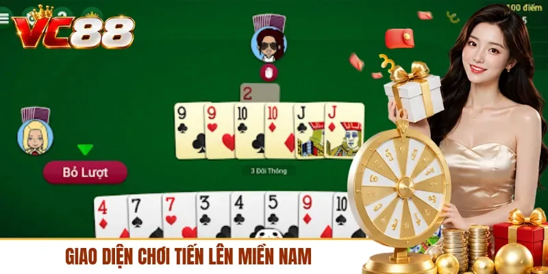Giao diện chơi tiến lên miền Nam